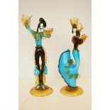 Pair of Murano dancing figures Height 48 cm
