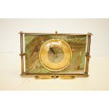 Onyx & brass mantle clock with quartz movement