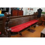Long church pew (painted pine) with knee rests - r