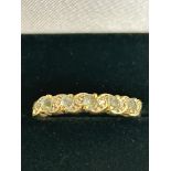 9ct Gold ring set with aquamarine & diamonds 1.8g