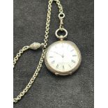 Silver pocket watch & chain