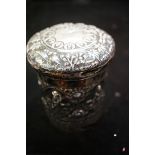 Indian silver lidded pot - damage to lid 165g