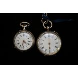 Two vintage ladies silver fob watches