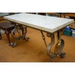 Marbled veneered antelope table