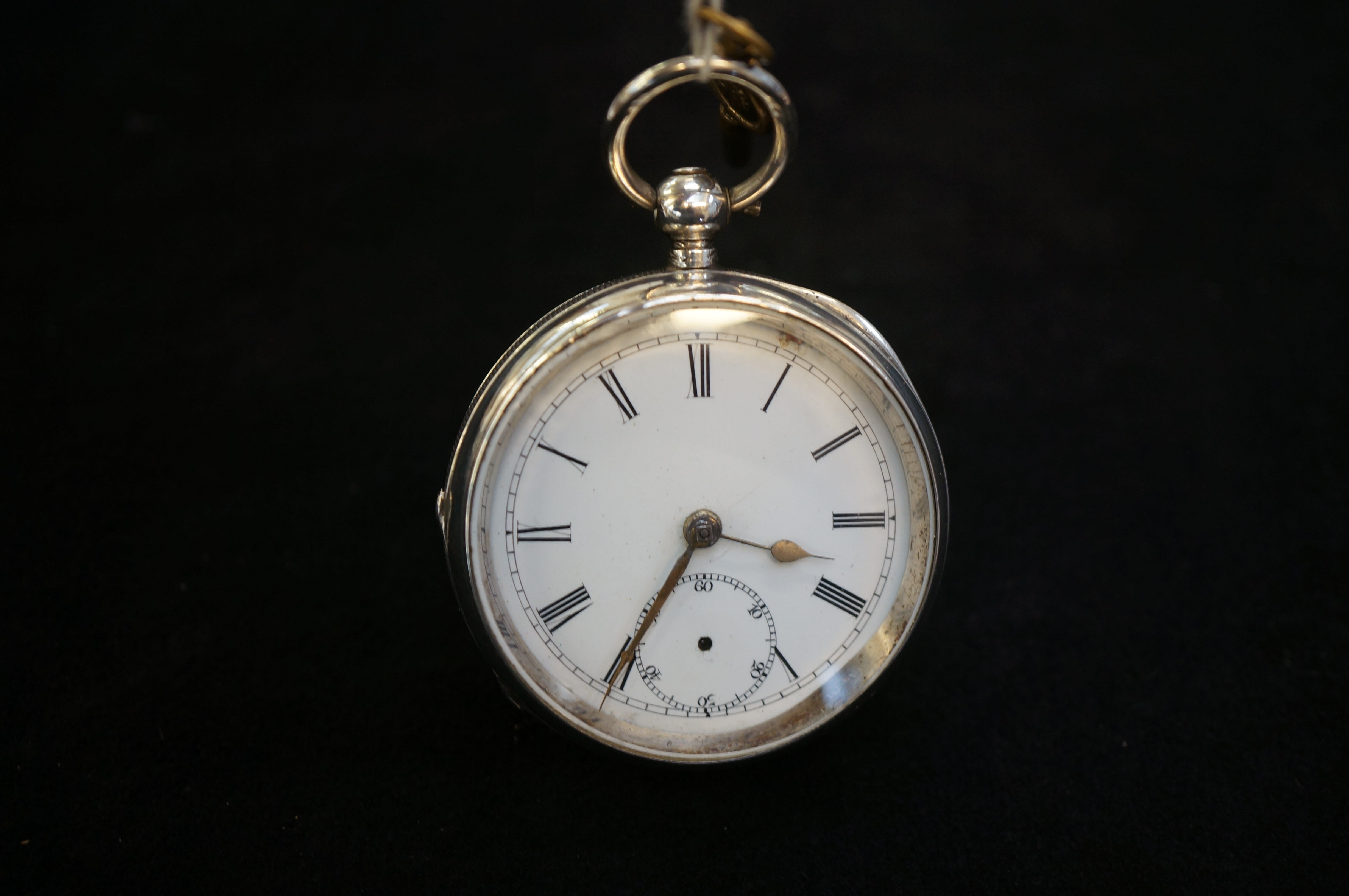 Victorian sterling silver pocket watch with key