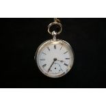 Victorian sterling silver pocket watch with key