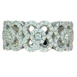 18ct White gold & diamond ring set with 231 round brilliant cut natural diamonds, total diamond weig