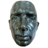 Bronze face mask of Charles Sykes signed Charles S