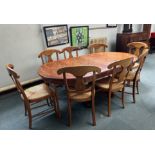 Grange extending dining table with 8 chairs - rush