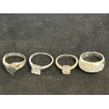 4 Silver rings