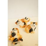 3x ceramic cats