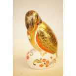 Royal crown derby kingfisher gold stopper