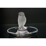 Lalique signed frosted glass ring dish