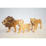 Beswick family lions - lion, lioness & cub