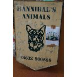 Double sided original shop sign Hannibal's animals