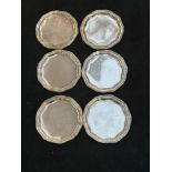 7x 800 grade silver coasters Total weight 126g