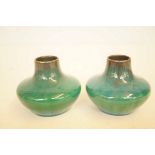 Pair of Royal Lancastrian vases - nibble to rim He