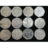 12 Collectable 50p coins