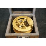 Boxed brass sundial compass