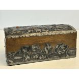 Arts & crafts pewter & wood box