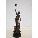 Bronzed spelter figure