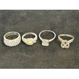 4 Silver rings