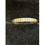 9ct Gold ring set with 10 diamonds 1.5g Size Q
