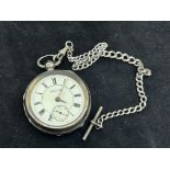 J P Lever victorian silver cased pocket watch with