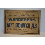 1933 Bolton Wanderers vs West Bromwich double side
