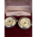 Pair of boxed silver watch cufflinks - needs batte