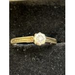 9ct Gold diamond solitaire ring 2g Size Q