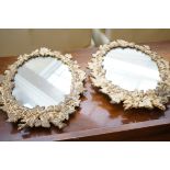 Pair of Victorian cast iron framed mirrors