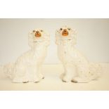 Pair of victorian Staffordshire dogs Height 32 cm