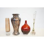 4 Art glass vases