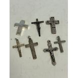 Collection of silver crosses
