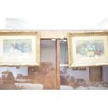 Pair of early signed watercolours Still life