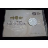 The Royal mint 20GBP coin, the longest reigning mo