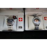 Swiss Supreme 2 boxed quartz watches with tags & p