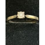 9ct Gold diamond solitaire ring Size O 1.8g