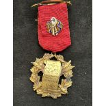 Masonic gilt silver medal