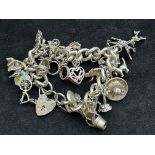 Silver charm bracelet 19 charms