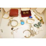Box of costume jewellery & watches to include silv