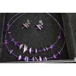 Cased necklace & earring set