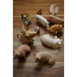 Collection of pigs to include Beswick, Aynsley & o
