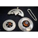 Collection of Scottish kilt brooches