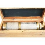 Boxed brass & leather telescope Dollond London