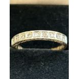 9ct Gold ring set with diamonds Size Q 2.2g