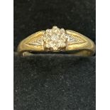9ct Gold ring set with 3 diamonds Size Q 2.8g