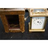 Carriage clock with case & 2 keys