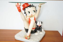Betty Boop glass top resin table Height 57 cm